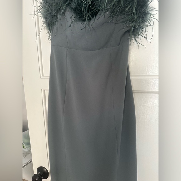 Juliene Strapless Feather Bodice Crepe Cocktail Dress | House of CB - Picture 9 of 11